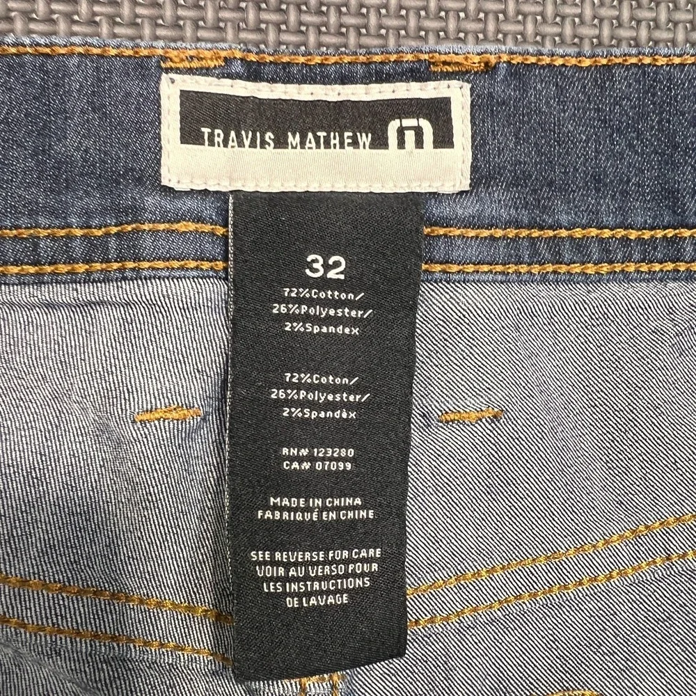 Travis Mathew‎ Legacy Feather Weight Stretch Dark Indigo Jeans Men 32 X 39.5 - Picture 6 of 11